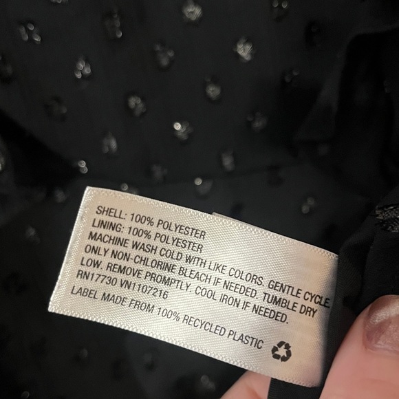 Target A New Day Black Ruffle Front Sparkle Polka Dot Dress - Picture 9 of 9